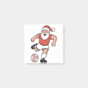 Bloco De Notas Papai Noel Jogando Futebol Natal Jogador Esporte