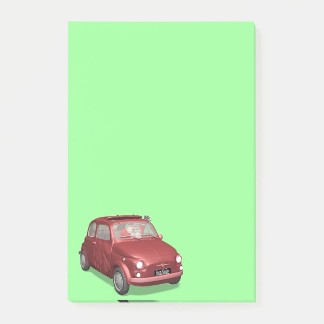 Bloco De Notas Papai Noel Na Fiat 500 (Frente)