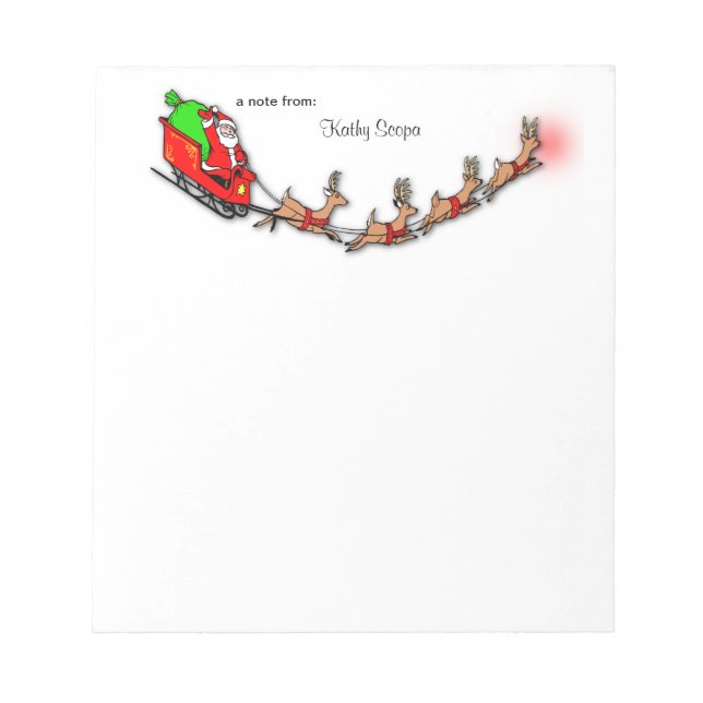 Bloco De Notas Papai Noel Voador E Rena (Frente)