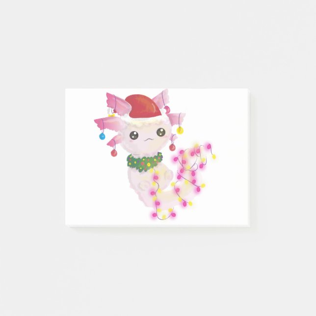 Bloco De Notas papais noeis de natal axolotl (Frente)