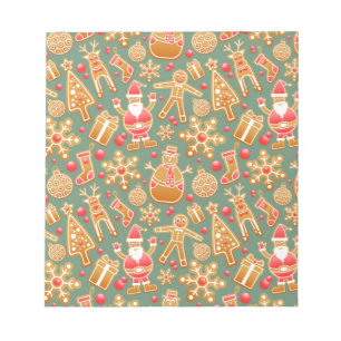 Bloco De Notas papais noeis de pão de gengibre de natal