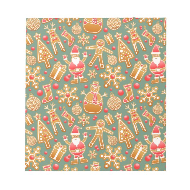 Bloco De Notas papais noeis de pão de gengibre de natal (Frente)