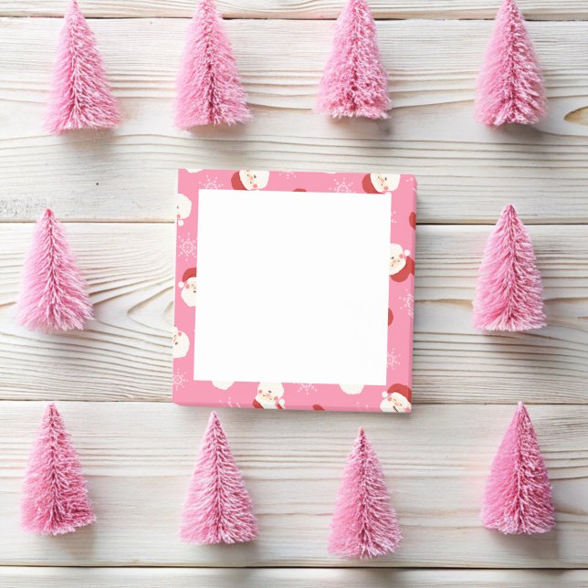 Bloco De Notas Papais noeis rosa (Pink Santa Post It Notes )