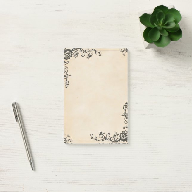 Bloco De Notas Papel antigo de quadro elegante (Escritótio)