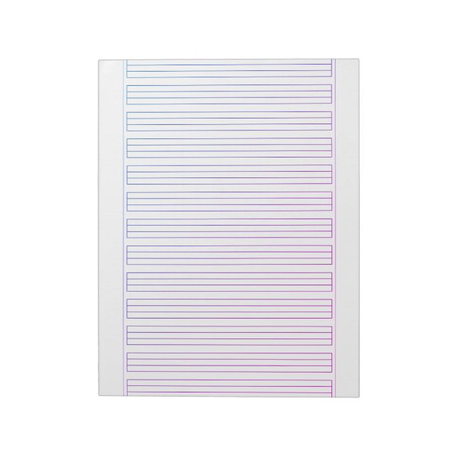 Bloco De Notas Papel de Caligrafia Alemã – 3 Linhas com Moldura (Invertido)