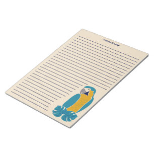 Bloco De Notas Papel de carta azul e amarelo com barras