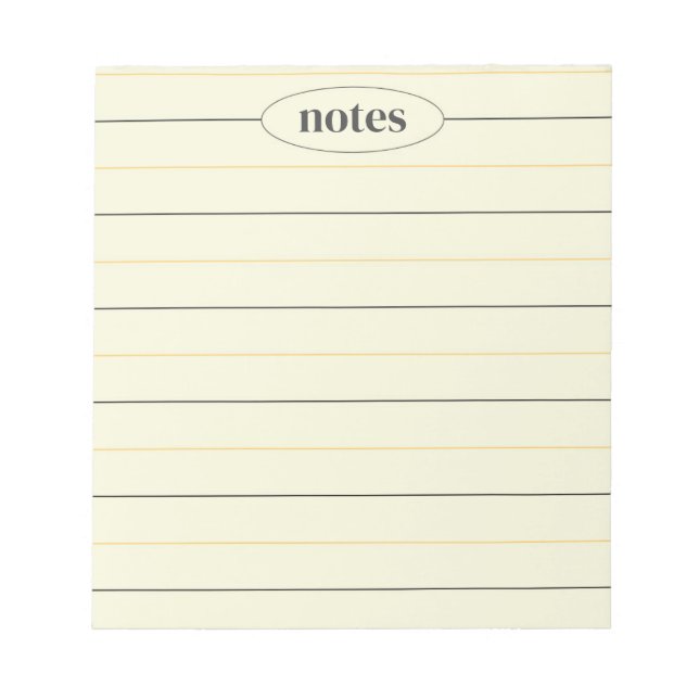 Bloco De Notas Papel de Carta Beige Notes Sleek e Moderno (Frente)
