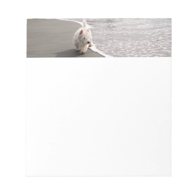 Bloco De Notas Papel de Carta de Fotografia do Cão Branco Westie (Frente)