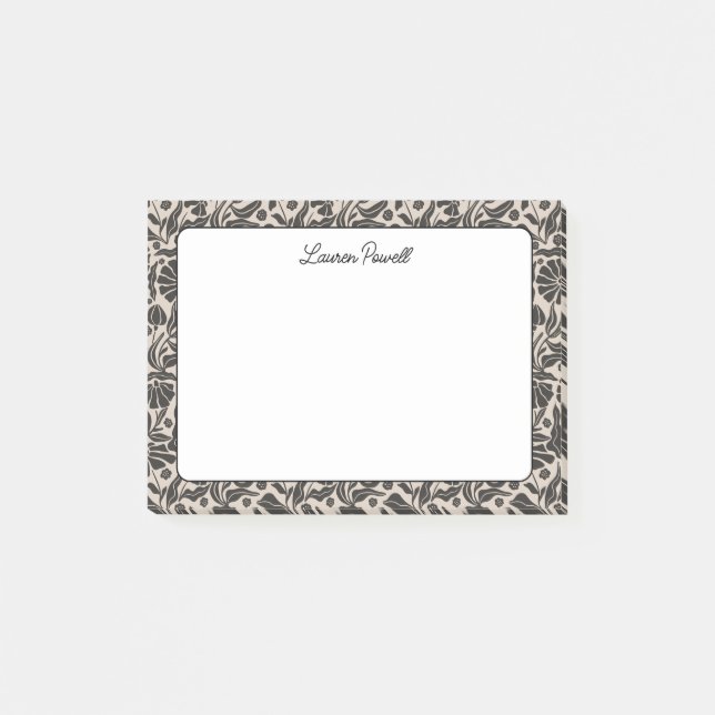 Bloco De Notas Papel de Carta de Nome Personalizado Botânico Boho (Frente)