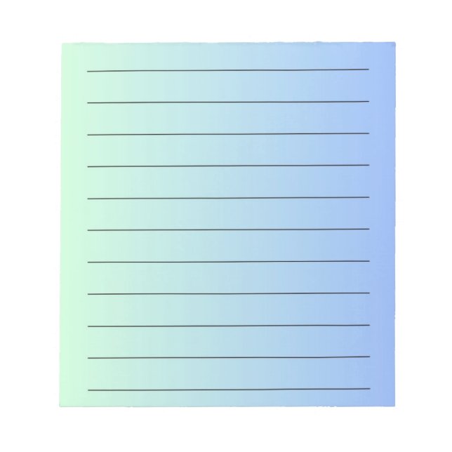 Bloco De Notas Papel de Carta Elegante Gradiente Azul e Vibrante (Frente)