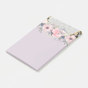 Bloco De Notas Papel de Carta Floral Rosa-Rosa Bonito Design