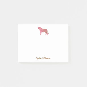 Bloco De Notas Papel de Carta Personalizado de Script Tigre-Rosa