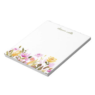 Bloco De Notas Papel de Carta Personalizado Floral Bonito