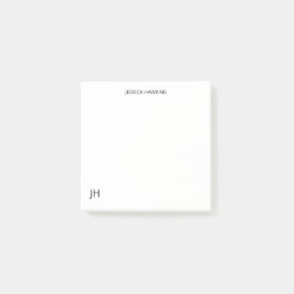 Bloco De Notas Papel de Carta Pessoal Simples Monograma Branco