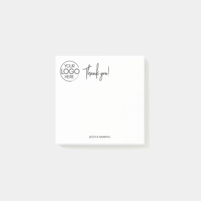 Bloco De Notas Papel de Carta Pessoal Simples Obrigado Branco (Frente)