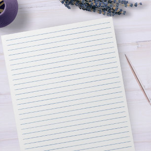 Bloco De Notas Papel de linha azul de 8,5" x 11" com tamanho alfa
