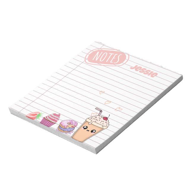 Bloco De Notas Papel de linha de diversão Kawaii personalizado (Invertido)