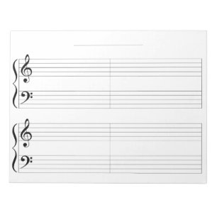 Bloco De Notas Papel de Música Piano do Grande Funcionarios para
