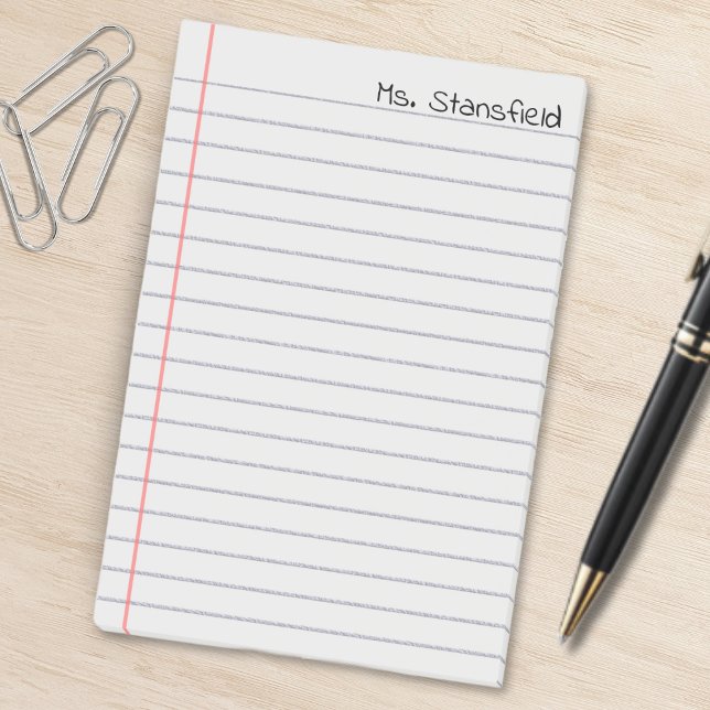 Bloco De Notas Papel de Notebook Vinculado a Estudantes (lined notebook paper stick notes for teachers or students)