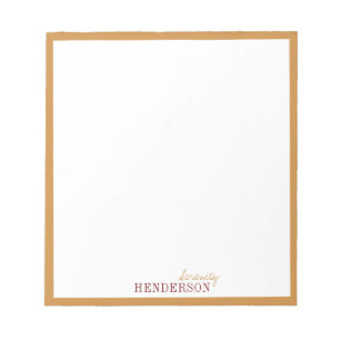 Bloco De Notas Papel de papelaria minimalista personalizado no ou