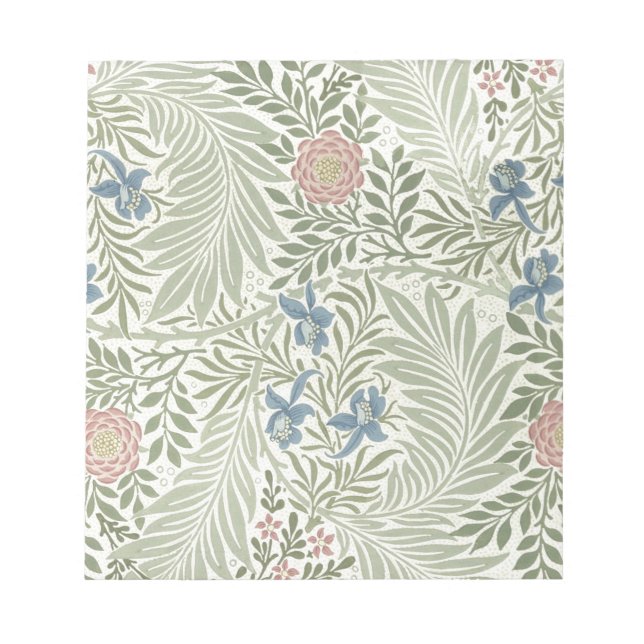 Bloco De Notas Papel de Parede Floral Larkspur de William Morris (Frente)
