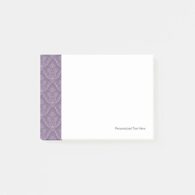 Bloco De Notas Papel de parede floral roxo (Frente)