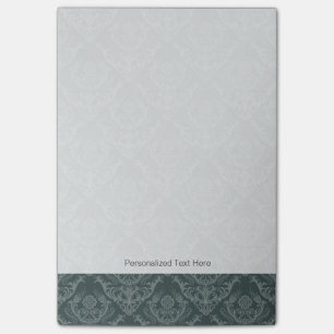 Bloco De Notas Papel de parede floral verde luxuoso do damasco