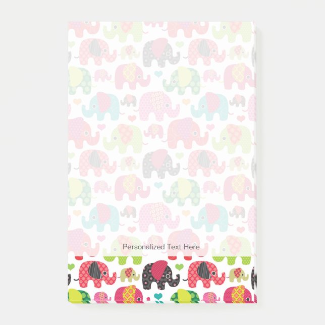 Bloco De Notas papel de parede retro elefante para crianças (Frente)