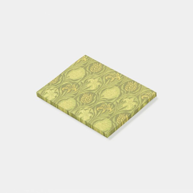 Bloco De Notas Papel de Parede Tulipa Lírio Verde William Morris (Inclinado)