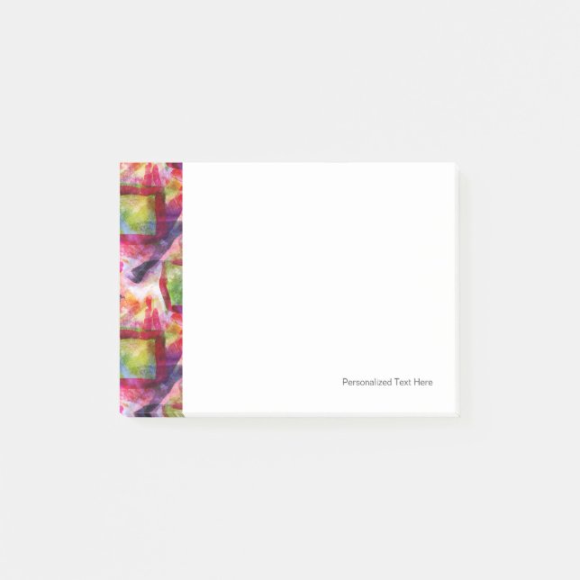 Bloco De Notas Papel de parede verde, vermelho abstrato (Frente)