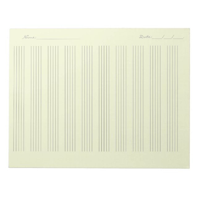 Bloco De Notas Papel de pauta musical – Partitura Imprimível (Frente)