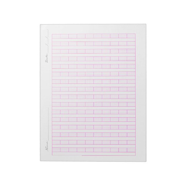 Bloco De Notas Papel de Prática de Pinyin para Crianças – Escrita (Invertido)