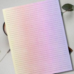 Bloco De Notas Papel de Régua da Faculdade - Cor d'água rosa e