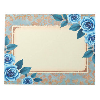 Bloco De Notas Papel de Scrapbook/Bloco de Notas Floral Azul Anti