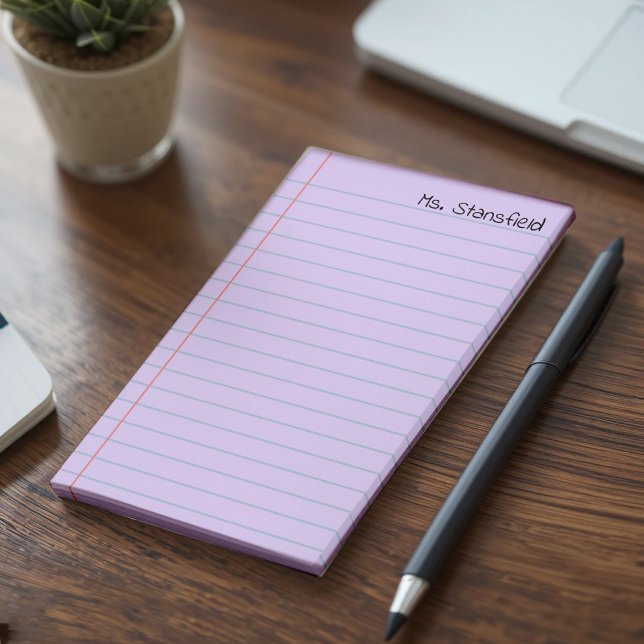 Bloco De Notas Papel para notebook ligado em roxo (Purple Lined Notebook Paper Post-it Notes
)
