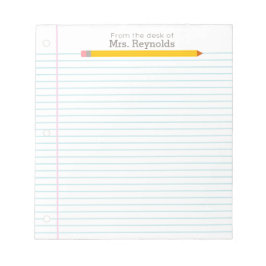 Bloco De Notas Papel para Notebook Linguado por Lápis de Professo