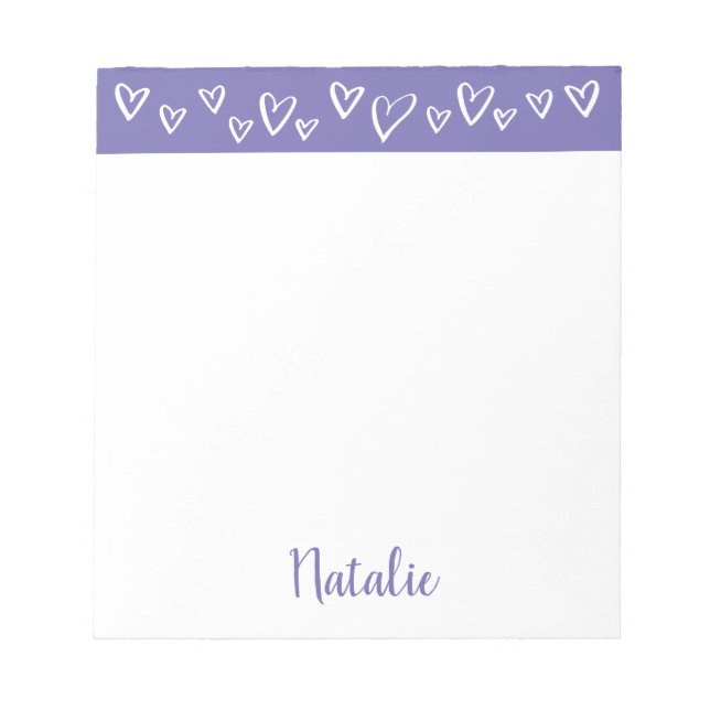Bloco De Notas Papel personalizado para corações personalizados p (Frente)