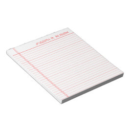 Bloco De Notas Papel Red Notebook de Nome Personalizado