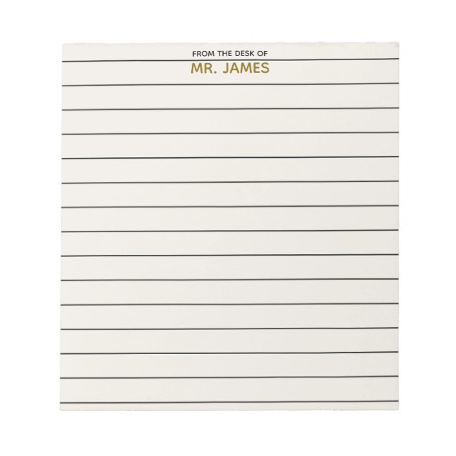 Bloco De Notas Papel Simples Linha Limpa da Mesa Do Professor  (Frente)