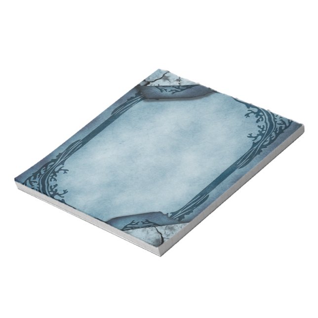 Bloco De Notas Papel Timbrado Gótico Azul (Invertido)