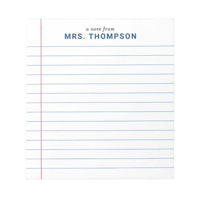 Bloco De Notas Papel Vinculado a Notebook para Estudantes de Prof (Frente)