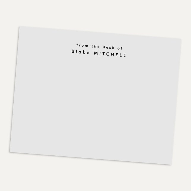 Bloco De Notas Papelaria Cinza Moderno Da Mesa De Monograma (Criador carregado)