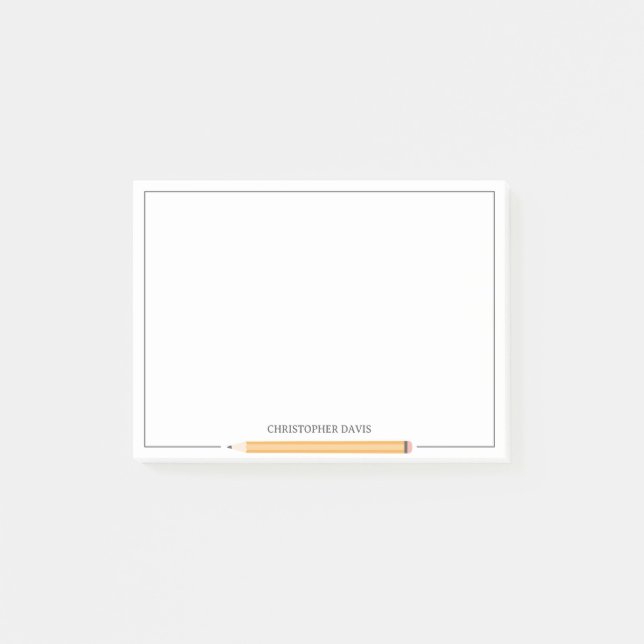 Bloco De Notas Papelaria clássica de volta às aulas com lápis emo (Frente)