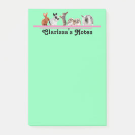 Bloco De Notas Papelaria de coelho personalizada fofa adesiva