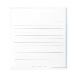 Bloco De Notas Papelaria de Linhas com Borda Azul Simples em Pó N