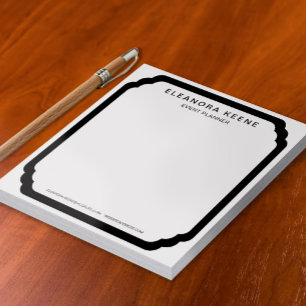 Bloco De Notas Papelaria Empresarial Personalizada Preto e Branco