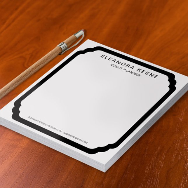 Bloco De Notas Papelaria Empresarial Personalizada Preto e Branco (Criador carregado)