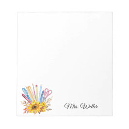 Bloco De Notas Papelaria Escolar Girassol Aquarela Nome Personali