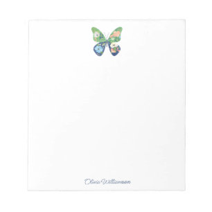 Bloco De Notas Papelaria Floral Borboleta Caprichosa Personalizad