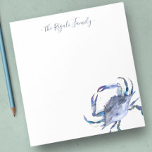 Papelaria Personalizada Caranguejo Azul Aquarela